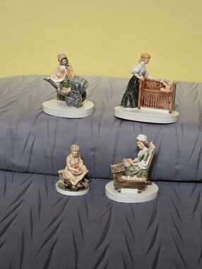 Vintage Sebastian Miniatures Hand-Cast Hand-Painted Porcelain Figurine Set